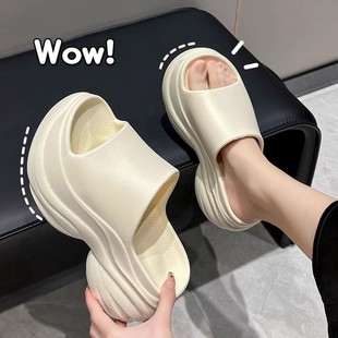 厚底拖鞋 女海边沙滩2025新款 外穿夏潮流楼梯超火绝美跟凉拖鞋