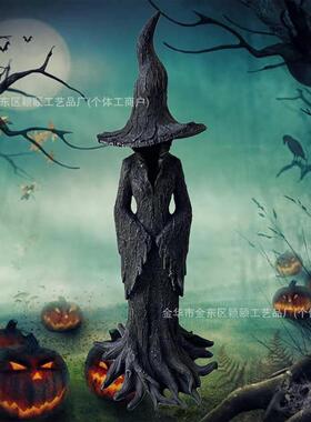 跨境新Enchanting Witch Statue 魔法女巫雕像树脂万圣节桌面装饰