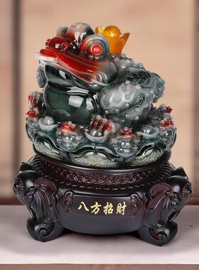招财金蟾摆件大号三足蟾蜍开业礼品金蝉店铺办公室收银台装饰品