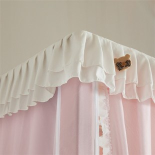 强E遮光女生寝室上下铺床幔免安 大学生宿舍公主风床帘蚊帐一体式