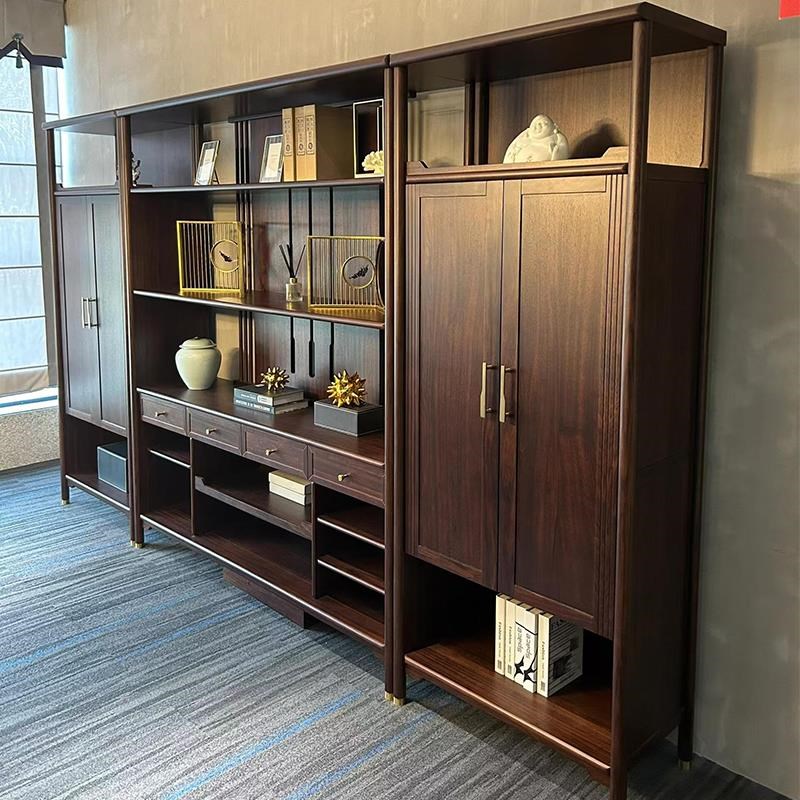 新中式实木老板桌乌金木办公桌高档大班I台董事长办公家具组合定