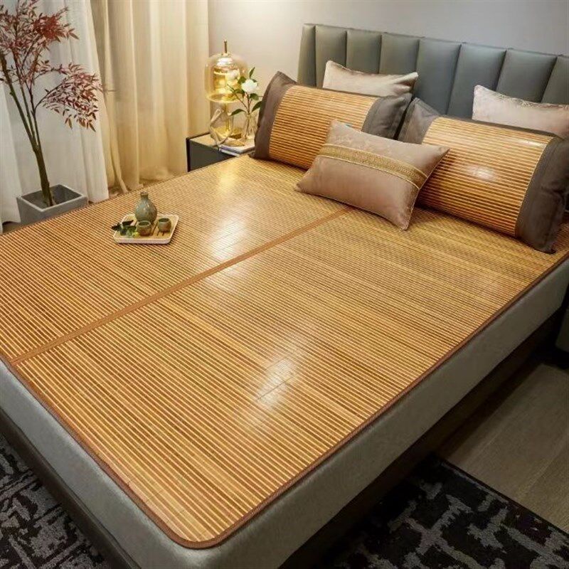 凉席竹席夏季学生宿舍单人1.8竹子可折叠冰丝两用夏天双面藤席子