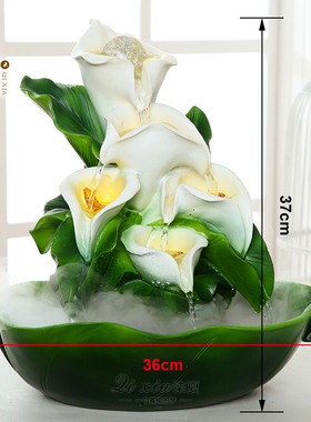 欧式创意流水喷泉客厅电视柜加湿器摆件大型落地家居乔.迁新居饰