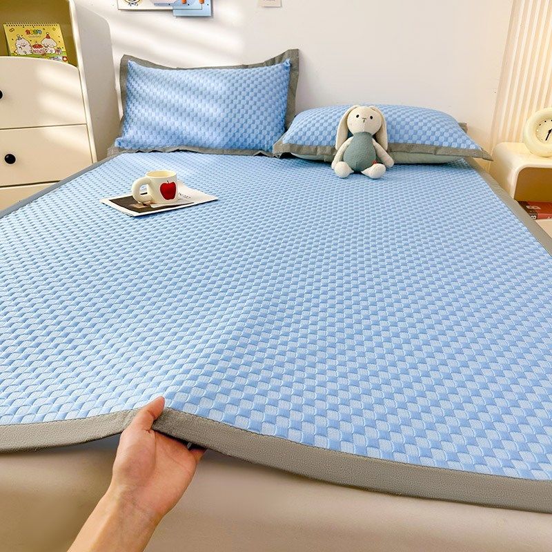 2024夏季新款冰丝豆豆凉席床垫三件套夏天学生宿舍可水洗单人席子,床上用品,冰丝席,淘宝优惠券,粉丝福利购,淘宝优惠卷