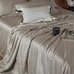 轻奢高端a140支天丝提花蚕丝夏被四件套夏季 凉感裸睡空调被可水洗