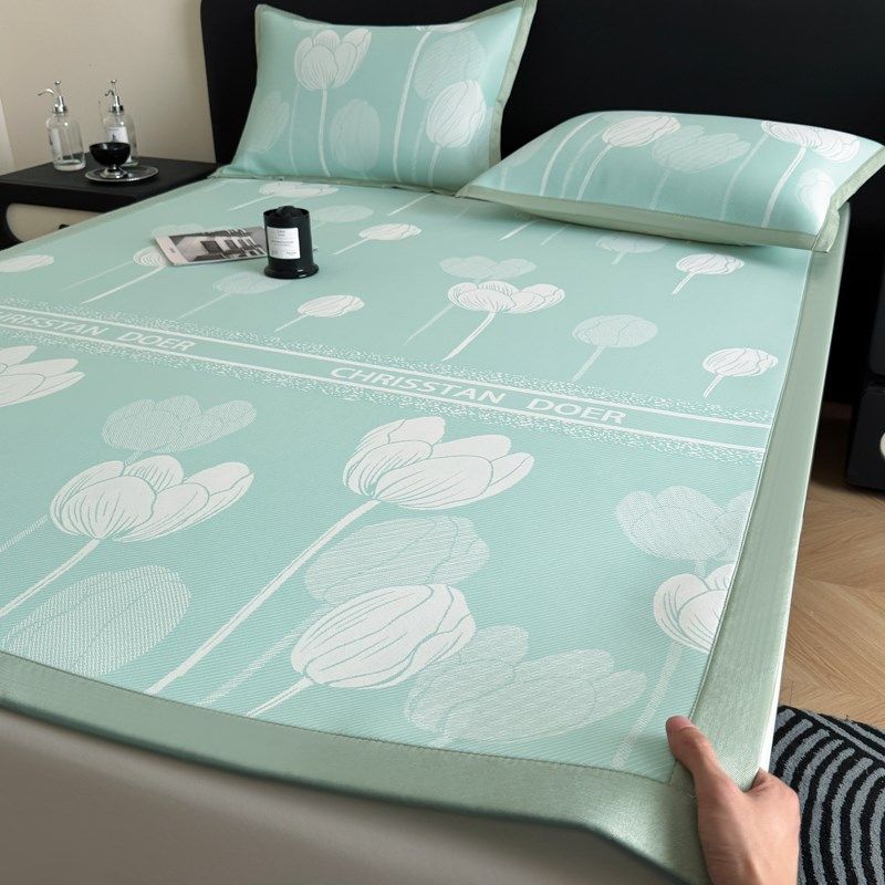 凉感提花冰丝凉席三件套2025新款夏季空调软席子a类母婴级可机洗,床上用品,冰丝席,淘宝优惠券,粉丝福利购,淘宝优惠卷