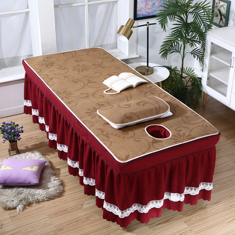 美容床凉席藤席美容院配套专用夏季冰丝按摩推拿洗头带洞小席子,床上用品,凉席/草席/麻席,淘宝优惠券,粉丝福利购,淘宝优惠卷