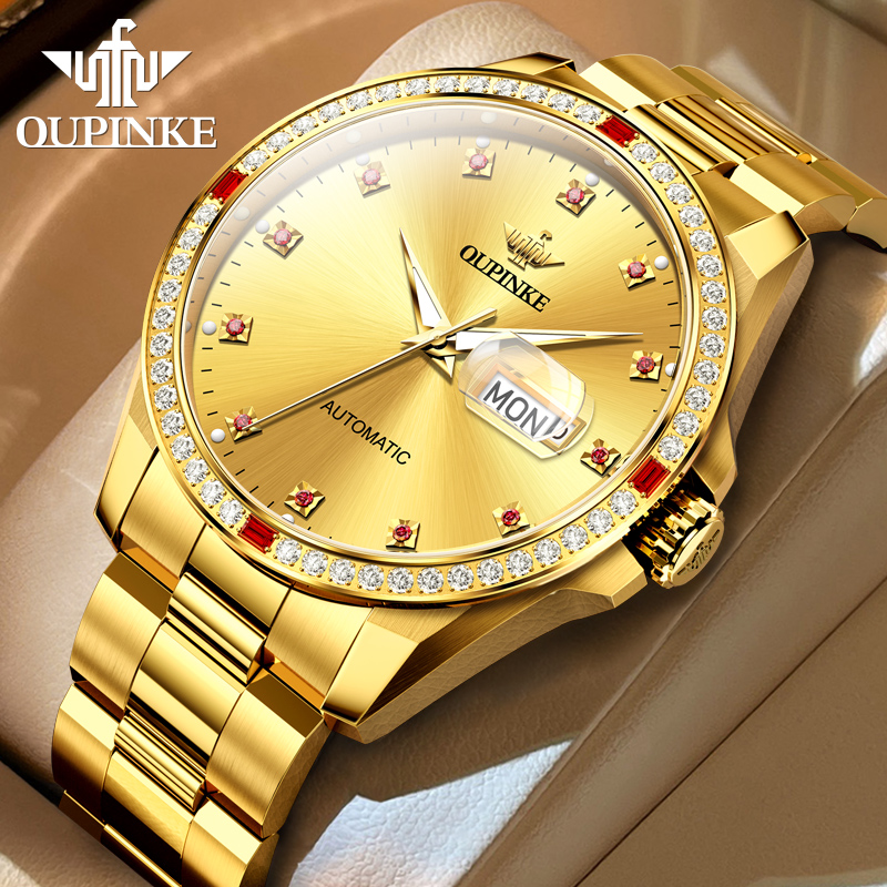 瑞士欧品客男士进口机芯机械手表