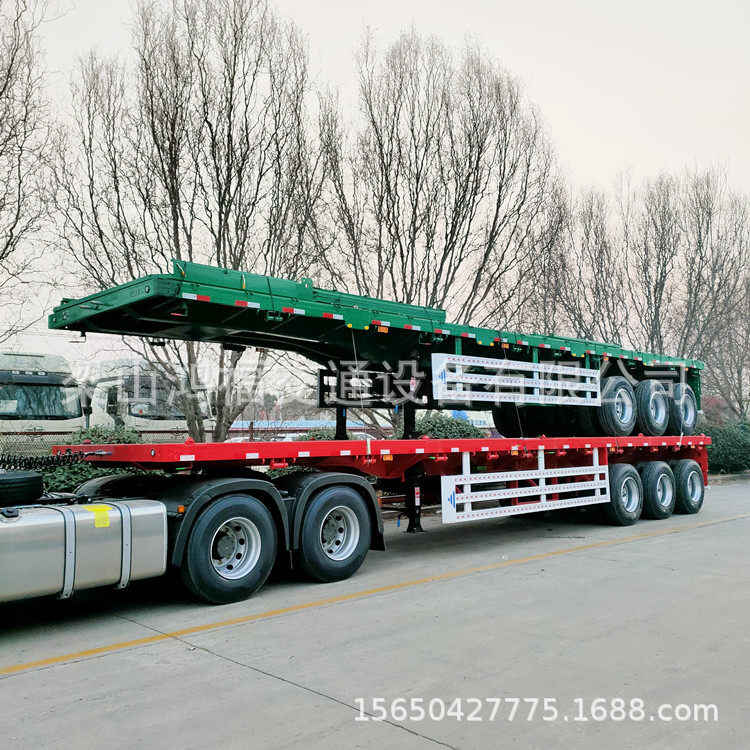 销售轻量化平板半挂车 集装箱平板拖车 二手车 汽车