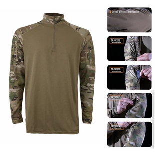 迷彩战术半拉链长袖 XGO正品 男士 专业战斗衬衫 户外运动上衣 代购