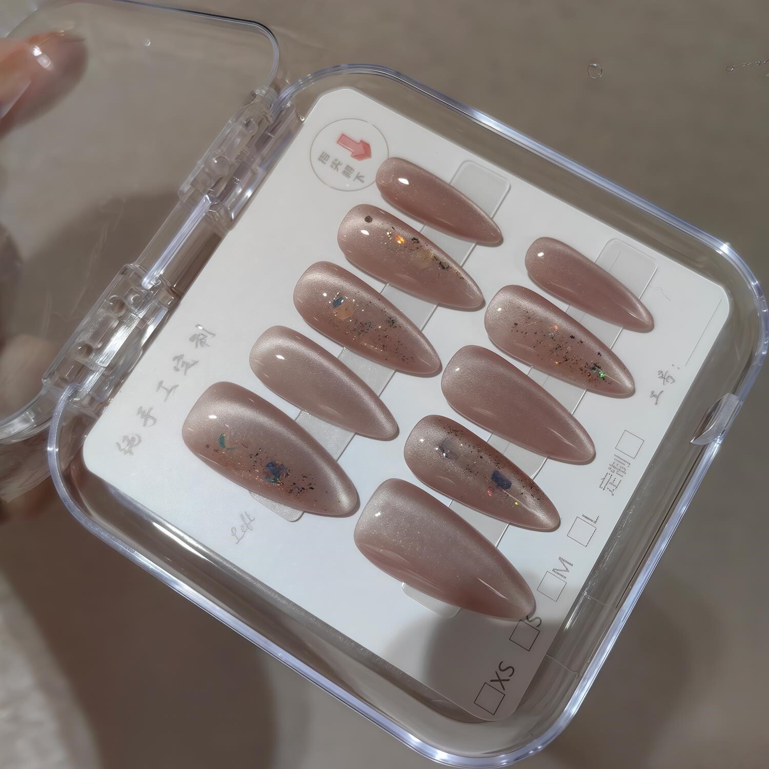 高端纯手工带钻法式显白穿戴式美甲贴片猫眼小众高级感假指甲短款