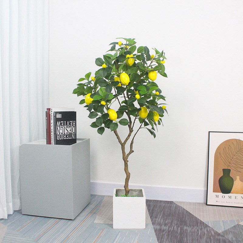 北欧仿真柠檬树盆栽家居装饰绿植盆栽大型植物水果树客厅落地摆件