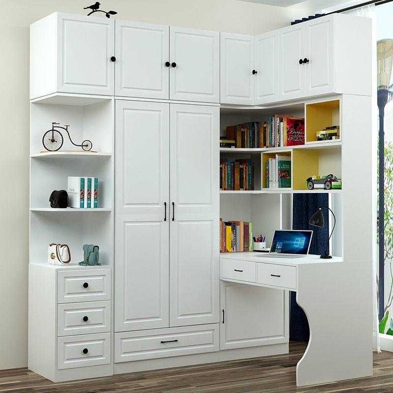 连体转角书桌衣柜组合一体组合柜小户型儿童衣橱定制多功能电脑桌