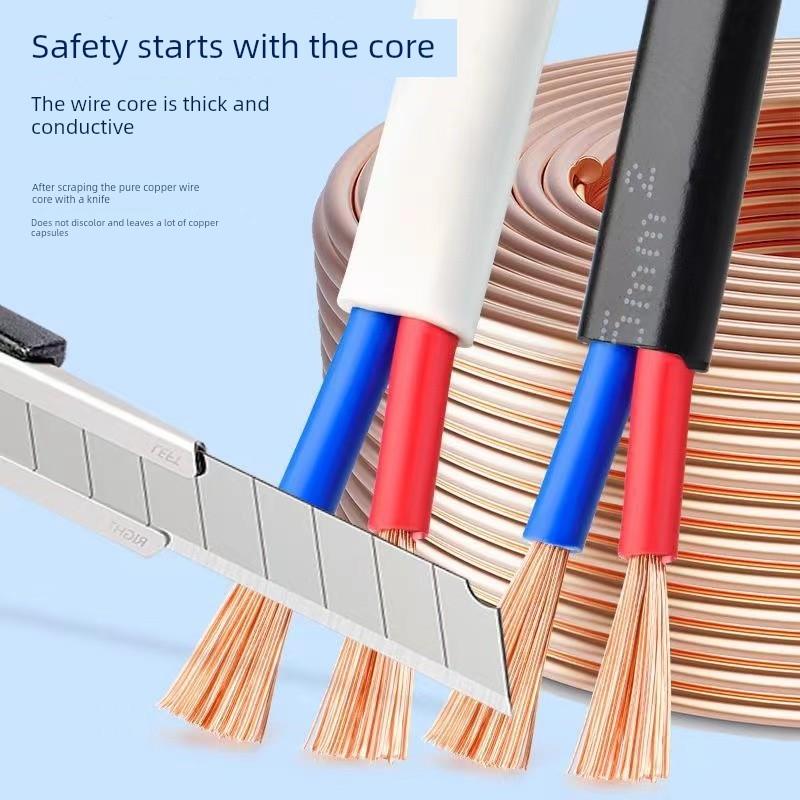 纯铜双芯Rvvb平行护套线0.5/0.75/1/1.5/2.5家用电缆多股软电源线