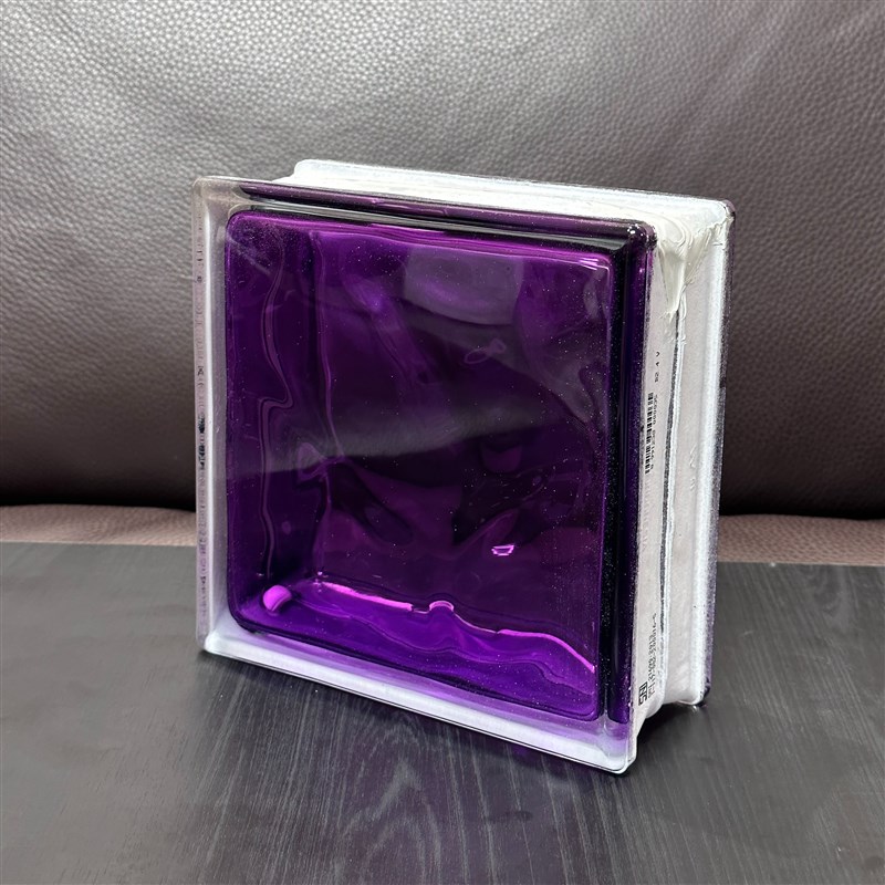 印尼进口内彩中h黄色半透明方形透光云雾纹空心玻璃砖隔断墙水晶