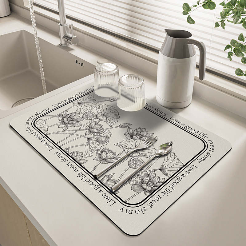 厨房台面沥水垫高颜值硅藻泥免洗洗手盆防溅水吸水垫洗手台碗筷垫,居家布艺,厨房地垫,淘宝优惠券,粉丝福利购,淘宝优惠卷