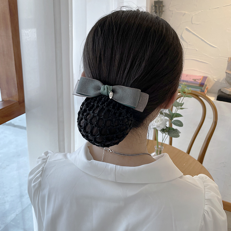 2022年新款高级头花护士银行女职业盘I发网兜邮政建行空乘上班发