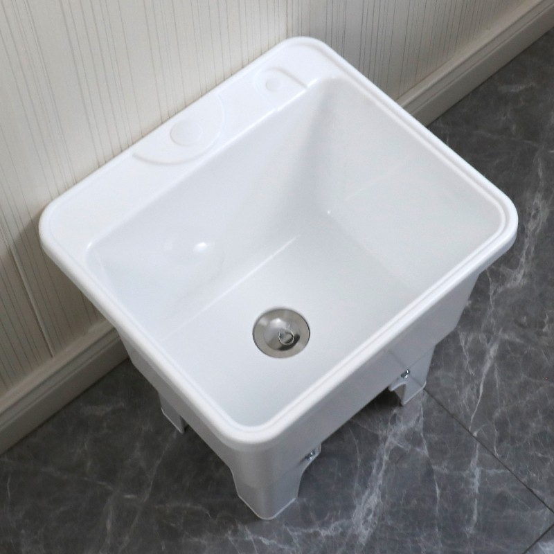 拖把池阳台塑料拖布池洗地盆卫生间台控移动水池T槽灰色家用落地