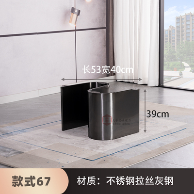 茶几脚休闲e简约边几高低金属组合腿时尚轻奢石大理石岩板底座支