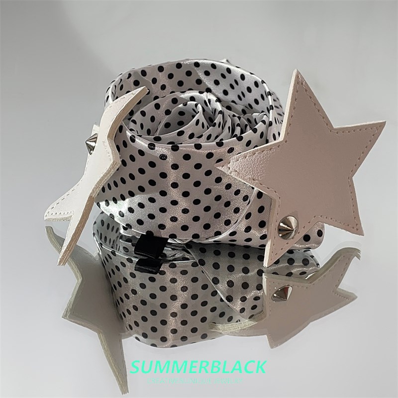 千禧风辣妹黑白波点星星系领带y女款个性y2k时尚潮流原宿风配饰品