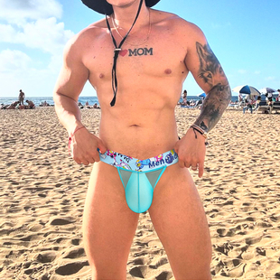 透明超薄卡通 Men 男三角内裤 pump 性感低腰潮运动青年 underwear