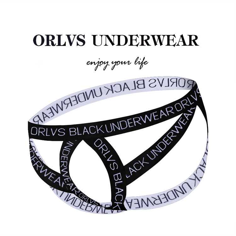 ORLVS双丁裤男性感 男士内裤吊环健身镂空透气舒适时尚丁字裤低腰