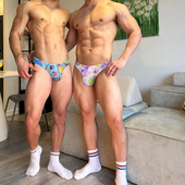 Men 单丁卡通可爱U凸性感低腰运动青年 男丁字内裤 underwear pump