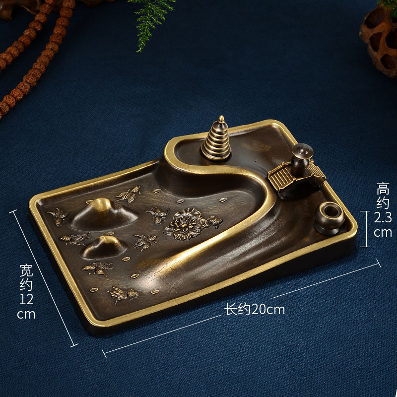 《小桥流水倒流香炉n》家用室内檀香线香炉 盘香炉香插创意摆件