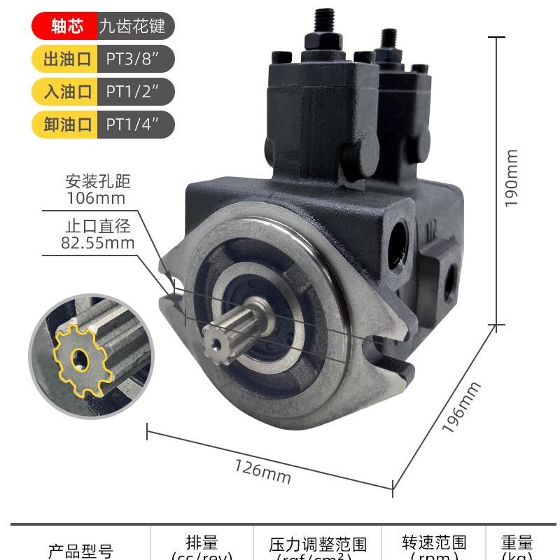 台湾凯利通VP-08-08-FA3变量叶片泵VP-12-12/M15-15/20-20-FA3