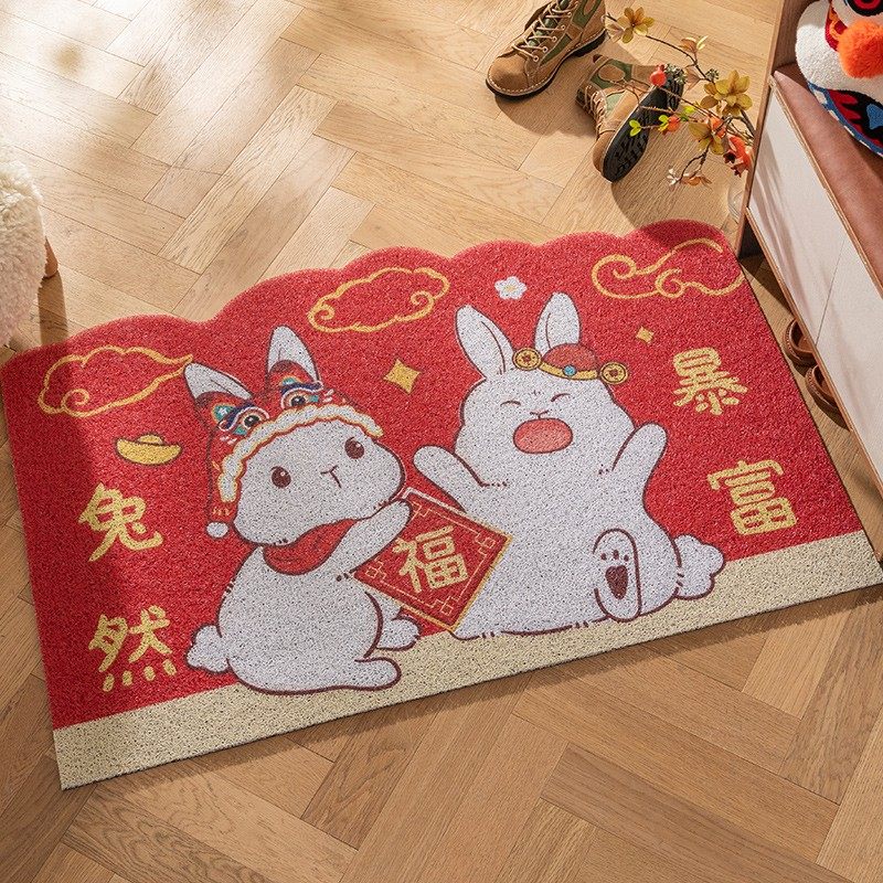 入户门地垫新年2022新款兔年防滑进门垫家用踏脚垫子丝圈门口地毯,居家布艺,入户地垫,淘宝优惠券,粉丝福利购,淘宝优惠卷