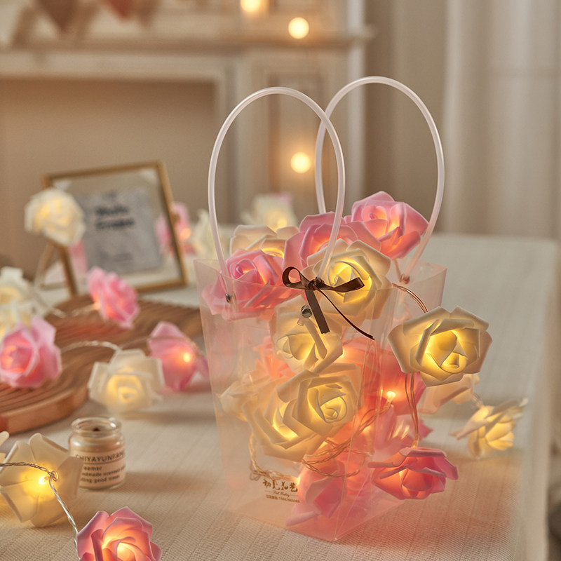 玫瑰花彩灯氛围灯串灯少女心卧室房间布置生日求婚装扮直播间摆件