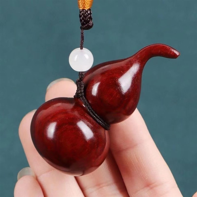 文玩葫芦手把件男士紫檀木葫w芦盘玩木质手把件摆件女汽车挂件饰
