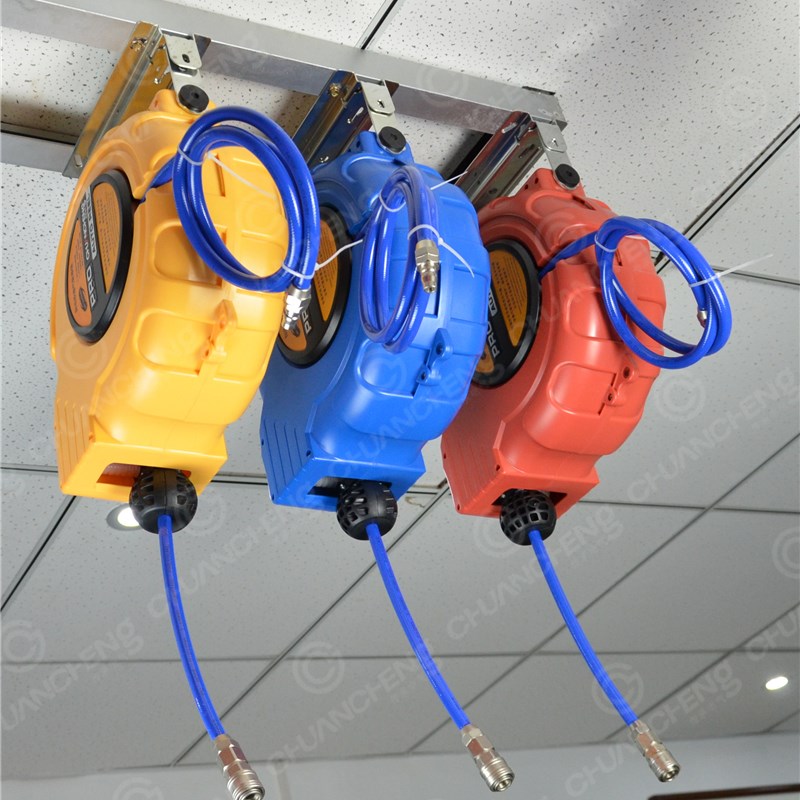 现货速发8x12气管自动伸u缩卷轴卷管器气鼓卷线器PU夹纱管卷轴气
