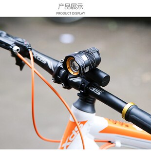 备配件滑板通用 自行车灯前灯夜T6强光可调焦USB充电防水山地车装