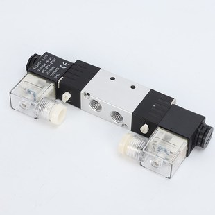 电磁阀4V220二位五通双头气动阀320电磁控制阀420气阀24亚得