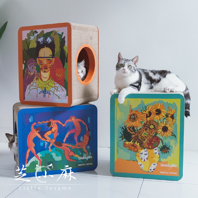 艺术家合作款猫抓板窝TINKLYLIFE防猫抓沙发保护纸箱磨爪猫咪玩具