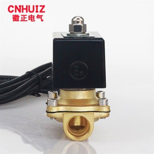 4分接口水阀2W 徽正1 DN15 24V常闭 160 15黄铜防爆电磁阀220V