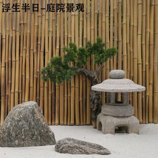 石灯日式庭院石雕青石石灯庭院草坪落地灯户外酒店仿古摆件石头灯