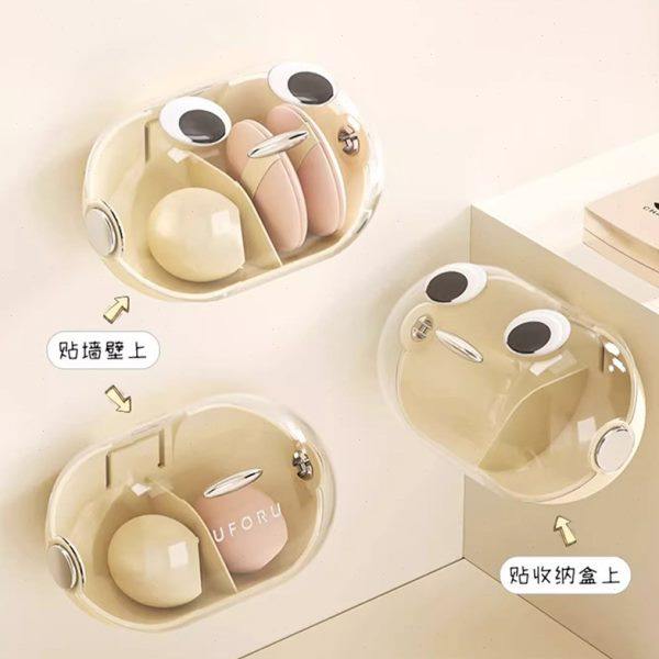 美妆蛋收纳盒可爱带盖防尘彩妆蛋托架壁挂式多巴胺海绵蛋粉扑收纳,收纳整理,美妆蛋收纳盒/架,淘宝优惠券,粉丝福利购,淘宝优惠卷
