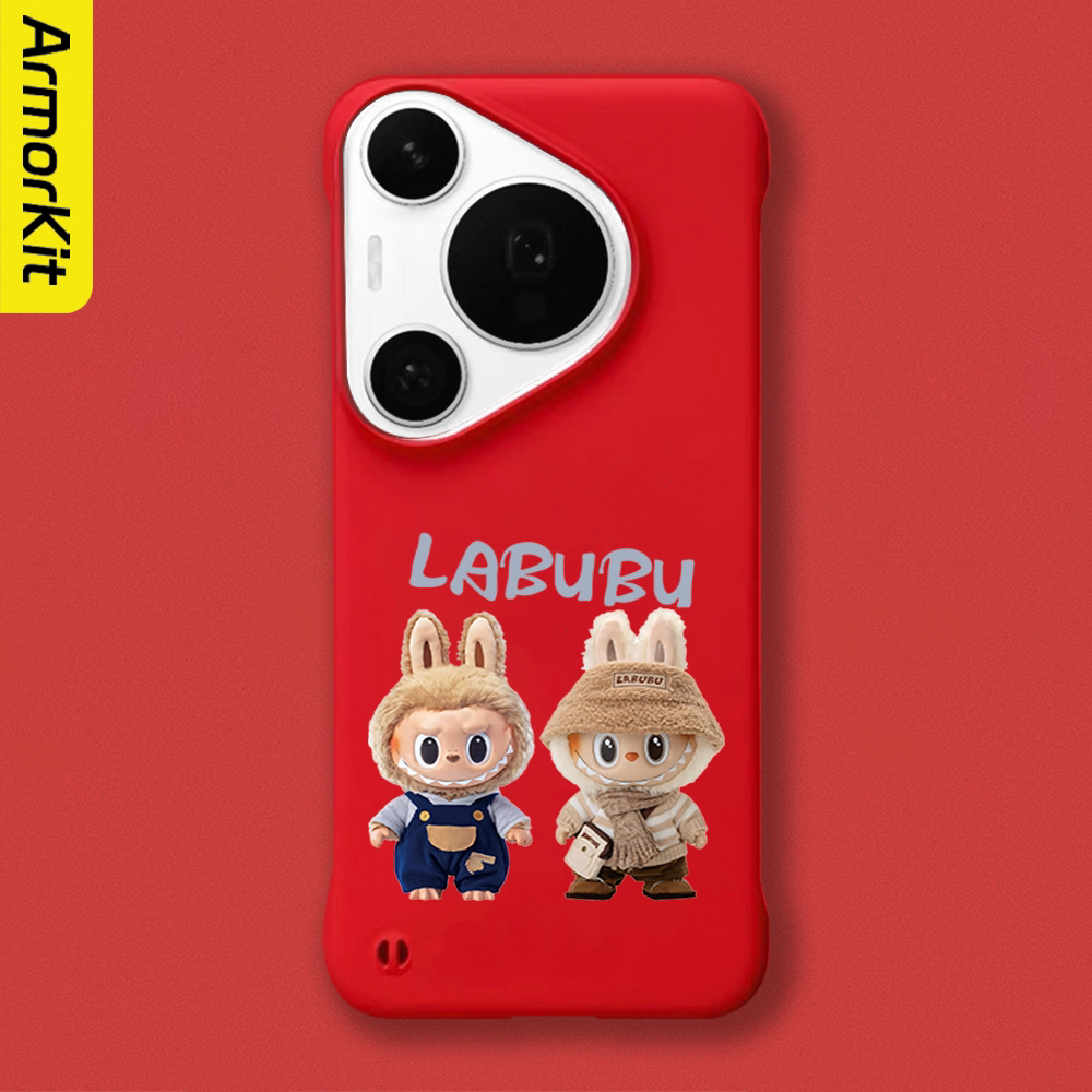 适用华为Pura70Pro+/p60Pro无边框手机壳拉布布轻薄防摔Huawei70Ultra防摔亲肤硬壳大孔p50/80Pro+磁吸后壳