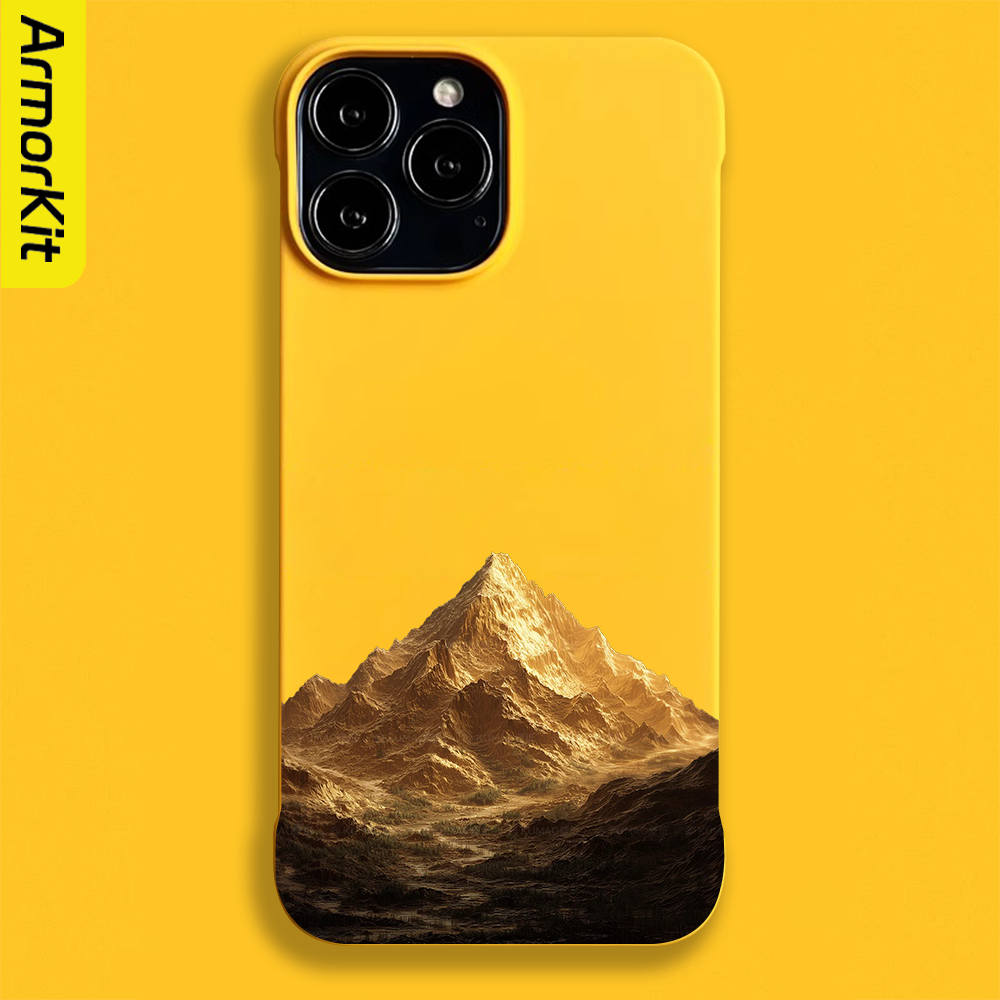 适用苹果16ProMax手机壳iPhone17ProMax/14Pro保护套黄金山脉半包防摔12ProMax硬壳无边框轻薄磁吸后壳亲肤