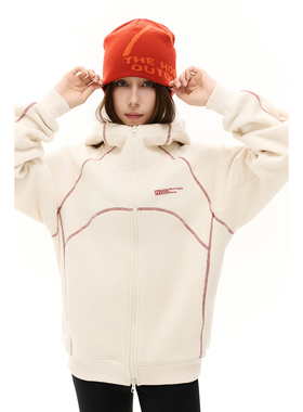 NEVER EMPTY哈苏线拼接保暖亲肤透气运动2025秋冬新款摇粒绒外套