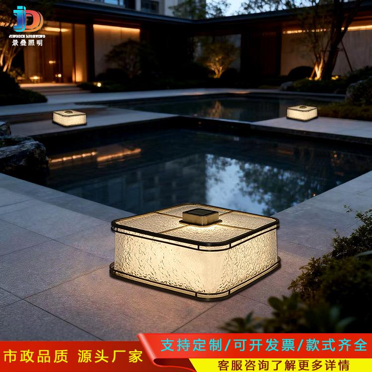 不锈钢款特色柱头灯花园围墙灯水景落地灯水纹亚克力特色庭院灯柱