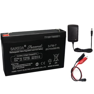 赛克达SAIKEDA儿童电动车6V7ah20hr3FM7电瓶摩托车大容量LW蓄电池