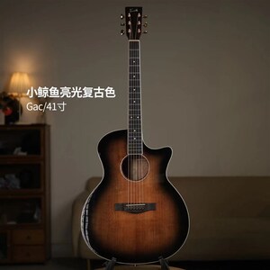 大树音乐屋 Fivcil凡喜小鲸鱼云杉桃花芯面单民谣吉他伍伯伯出品