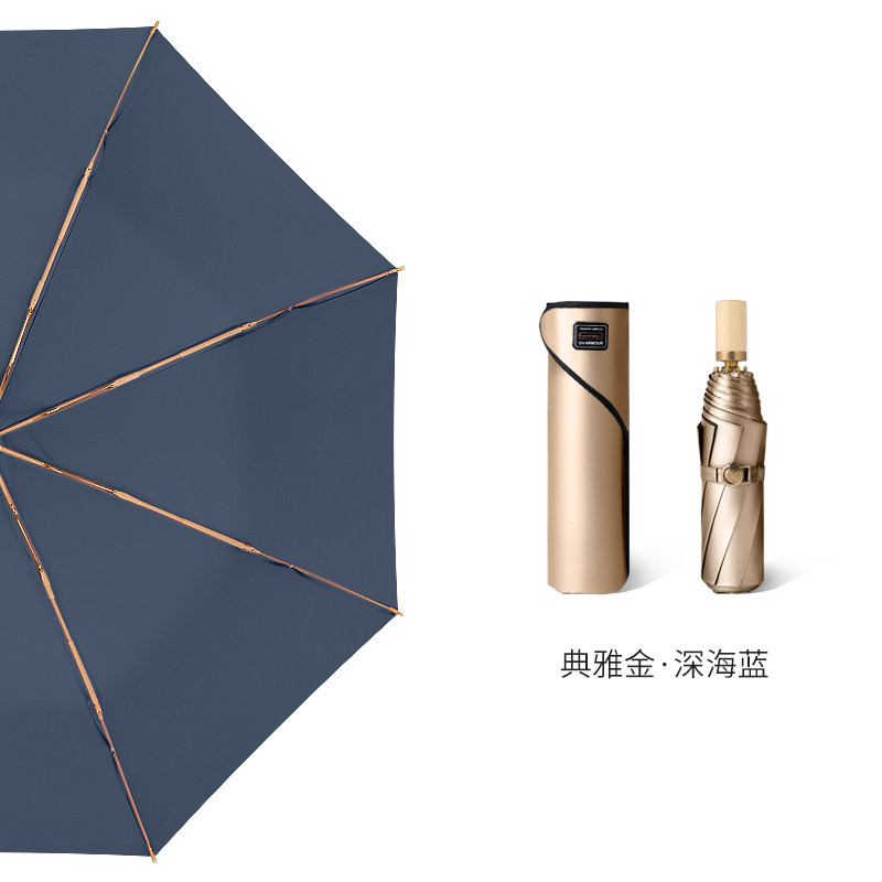 双层太阳伞超强防晒防紫外线女uv遮阳伞晴雨两用黑胶降温伞upf50+