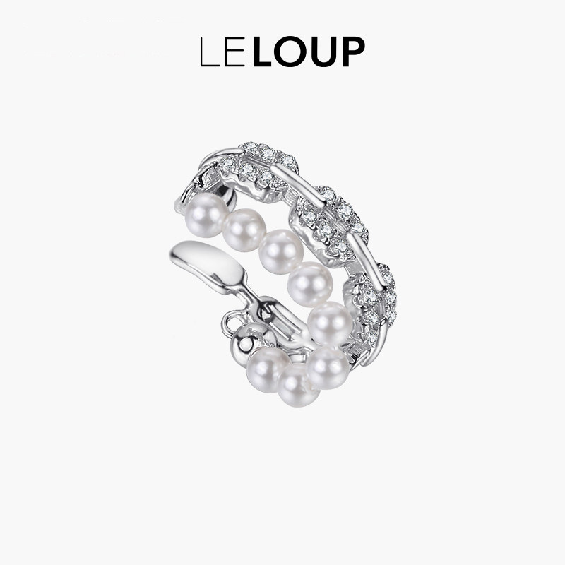 LELOUP双层珍珠耳骨夹女新款