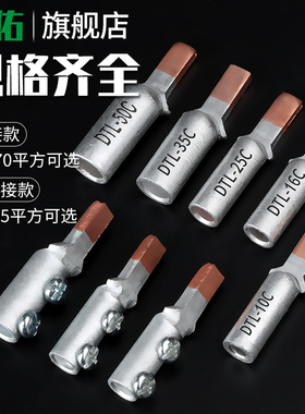 铜铝接头过渡连接插针DTL-10/16/25/35/50空开电表线鼻子接线端子