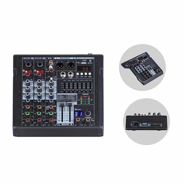 TDS-4DSP爆款蓝牙小型4路调音台99DSP专业舞台直播KTV迷你混音器