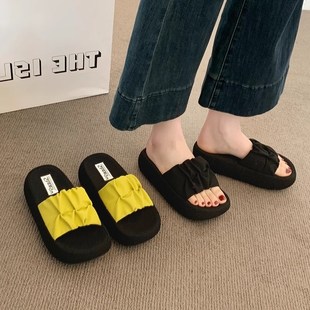 网红松糕厚底凉拖鞋 增高小个子海边沙滩一字 m女夏季 外穿2025新款